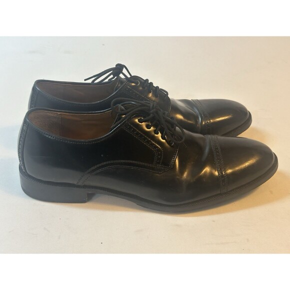 Johnston & Murphy Sheepskin Leather Cap Toe Black Oxford Dress Shoes Mens 10.5 D main image 6